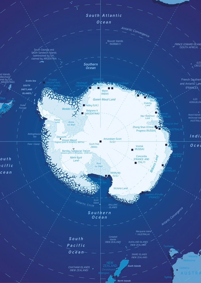 Mapa Antarktydy