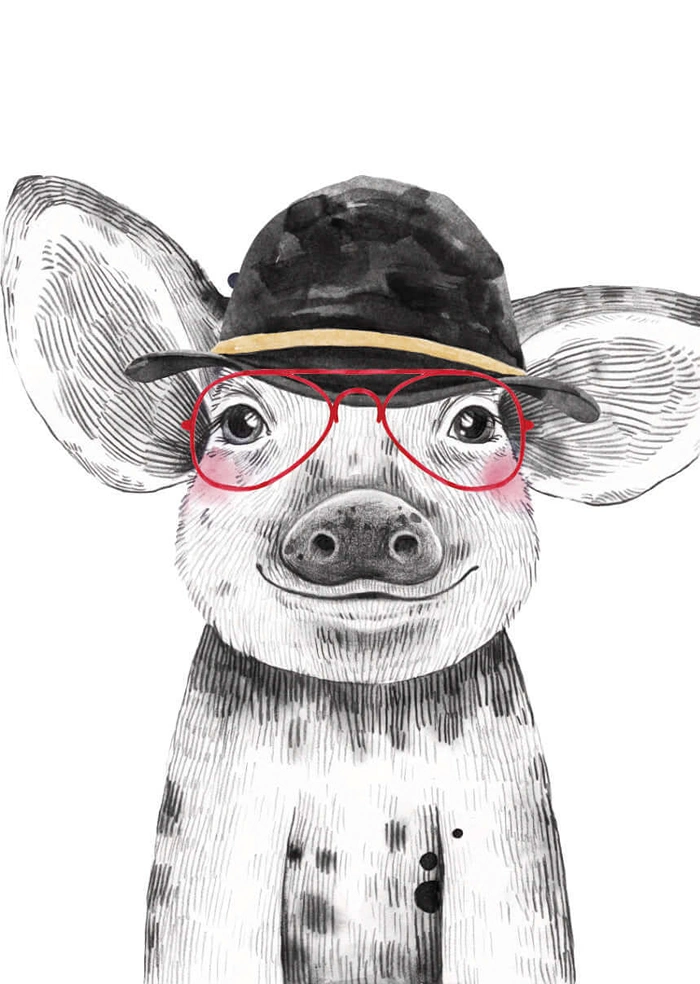 Świnka w okularach