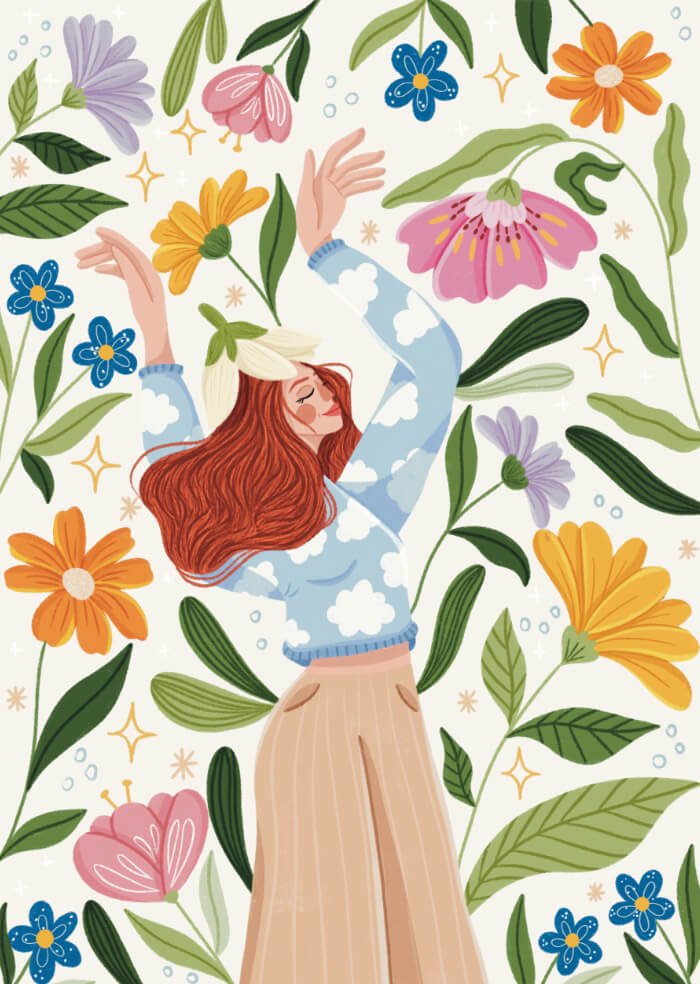 Tańcząca z kwiatami