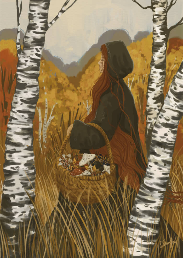 Wiedźma na grzybobraniu