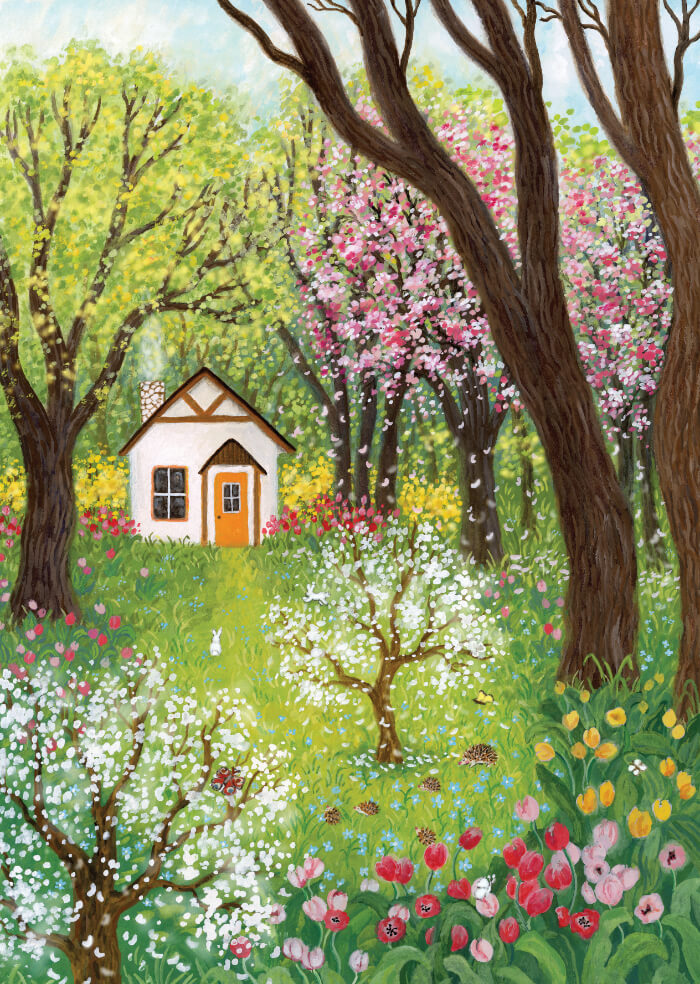 Pomiędzy kwitnącymi drzewami